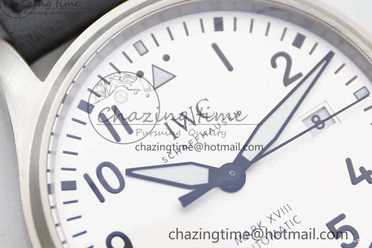 MIROTIME 0131 UrbanStyle Mark XVIII IW327012 SS M+F 1:1 Best Edition White Dial on Black Leather Strap A 7054